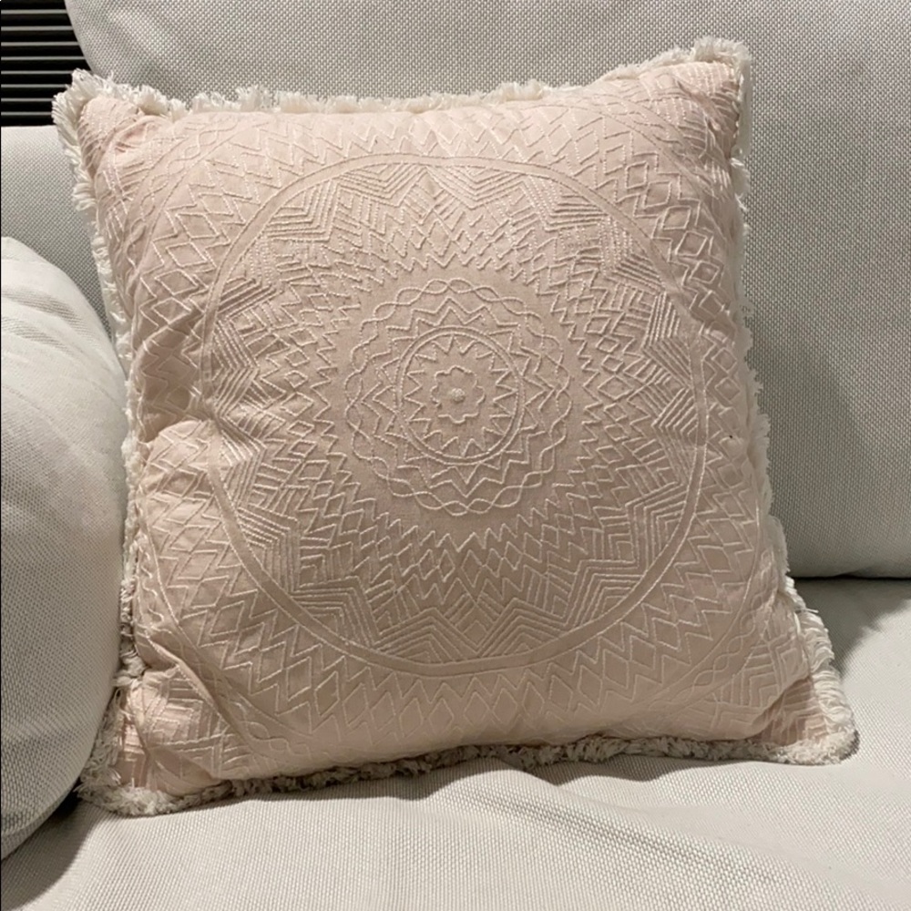 Pink Mandala Pattern Throw Pillow